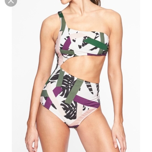 Athleta Other - NWT Athleta Tropical Geo Cutout One Piece, sz XL